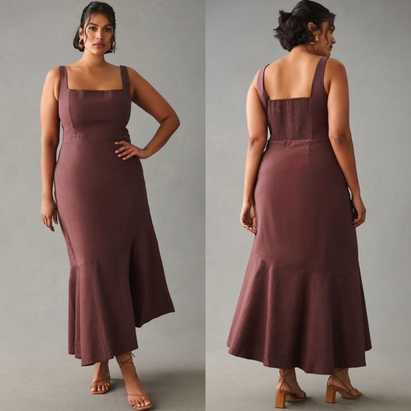 Anthropologie Dresses & Skirts - NWT Anthropologie Square Neck Asymmetrical Dress Brown